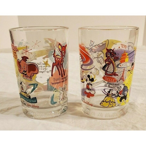 (2) Disney McDonald's "100 Years of Magic" Glass, Buzz Lightyear Mickey Belle + - Picture 3 of 6